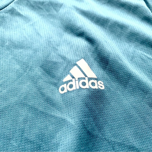 Adidas Running Tee Turquoise Blue Men Size Large - Picture 4 of 7